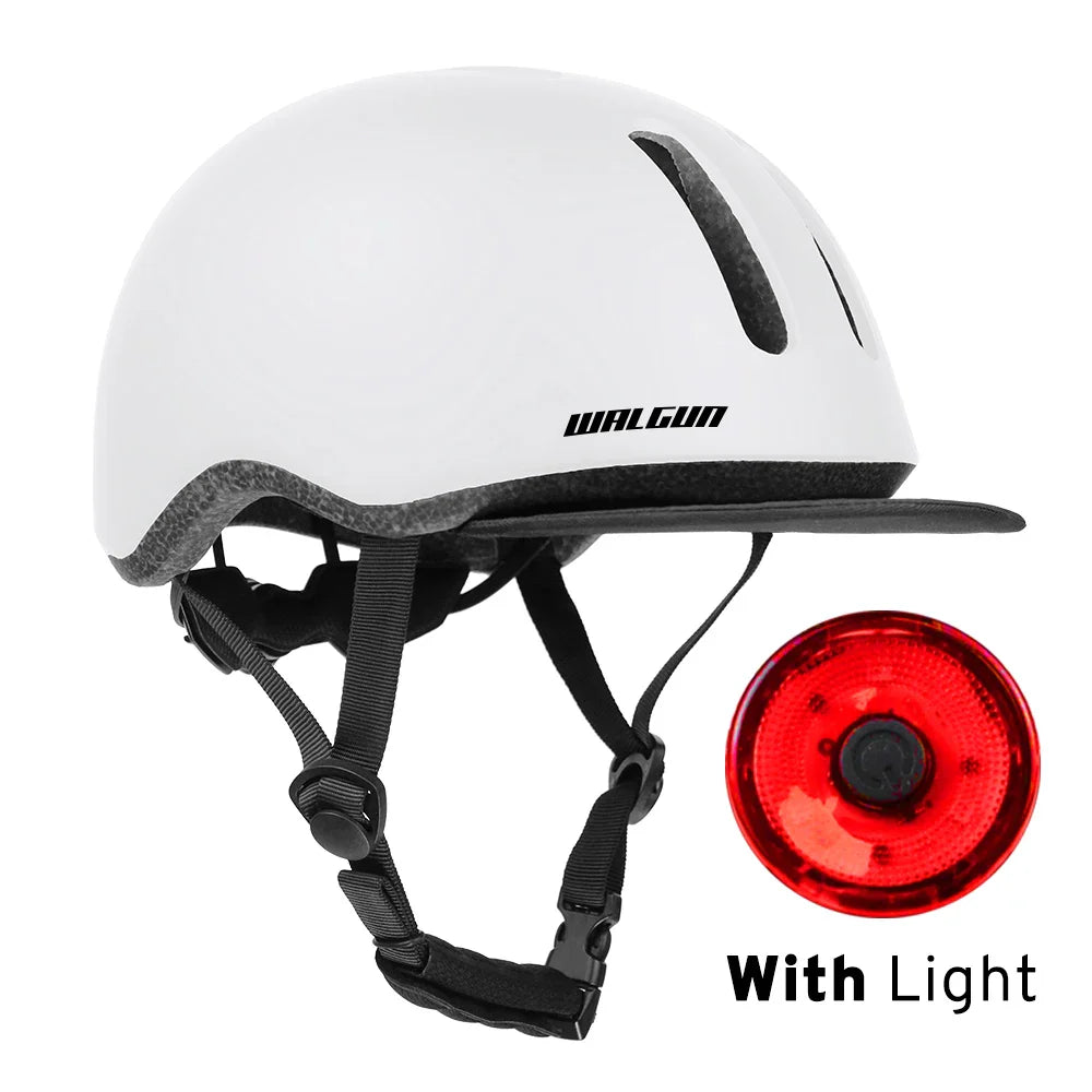 City-Fahrradhelm mit integriertem Insektenschutznetz, belüfteter PC-Schale und abnehmbarem Schirm