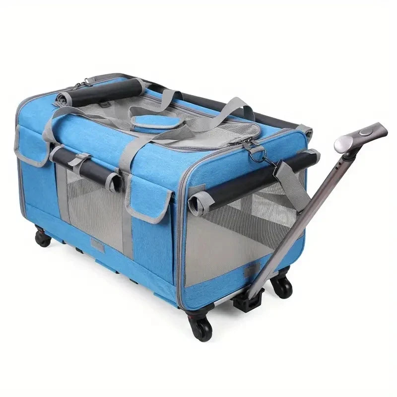 Sistema de viagem para animais de estimação extragrandes, portátil, com trolley destacável e transportadora | Fioriscas