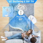 Portable Folding Floor Fan, 9-Inch Rechargeable With Remote Control