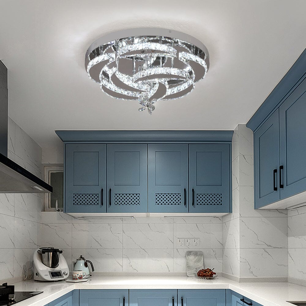 Stropní lustr, design Roselle Crystal, chromovaný přisazený model