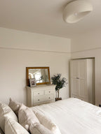 Wabi-Sabi Ceiling Light With Fabric Shade And Nickel Finish