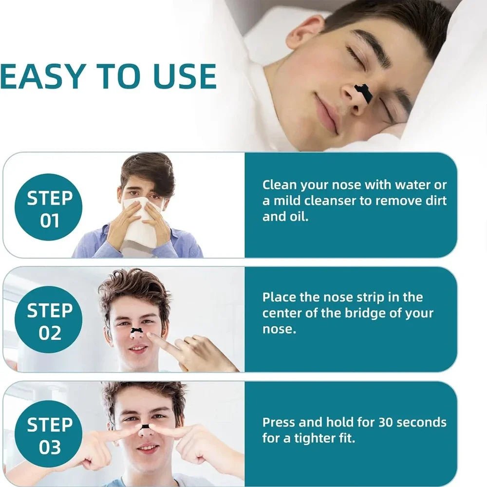 Anti-Snoring Nasal Strips for Free Breathing & Better Sleep - Fioriscas