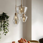 June pendellampe i glas, klar/amber diamantformet | Fioriscas