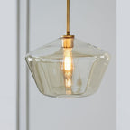 June Pendant Light Glass, Clear/Amber Diamond shape - Neutralighting