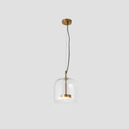 Solara Glass Pendant Light, Gold Metal Finish, Integrated LED
