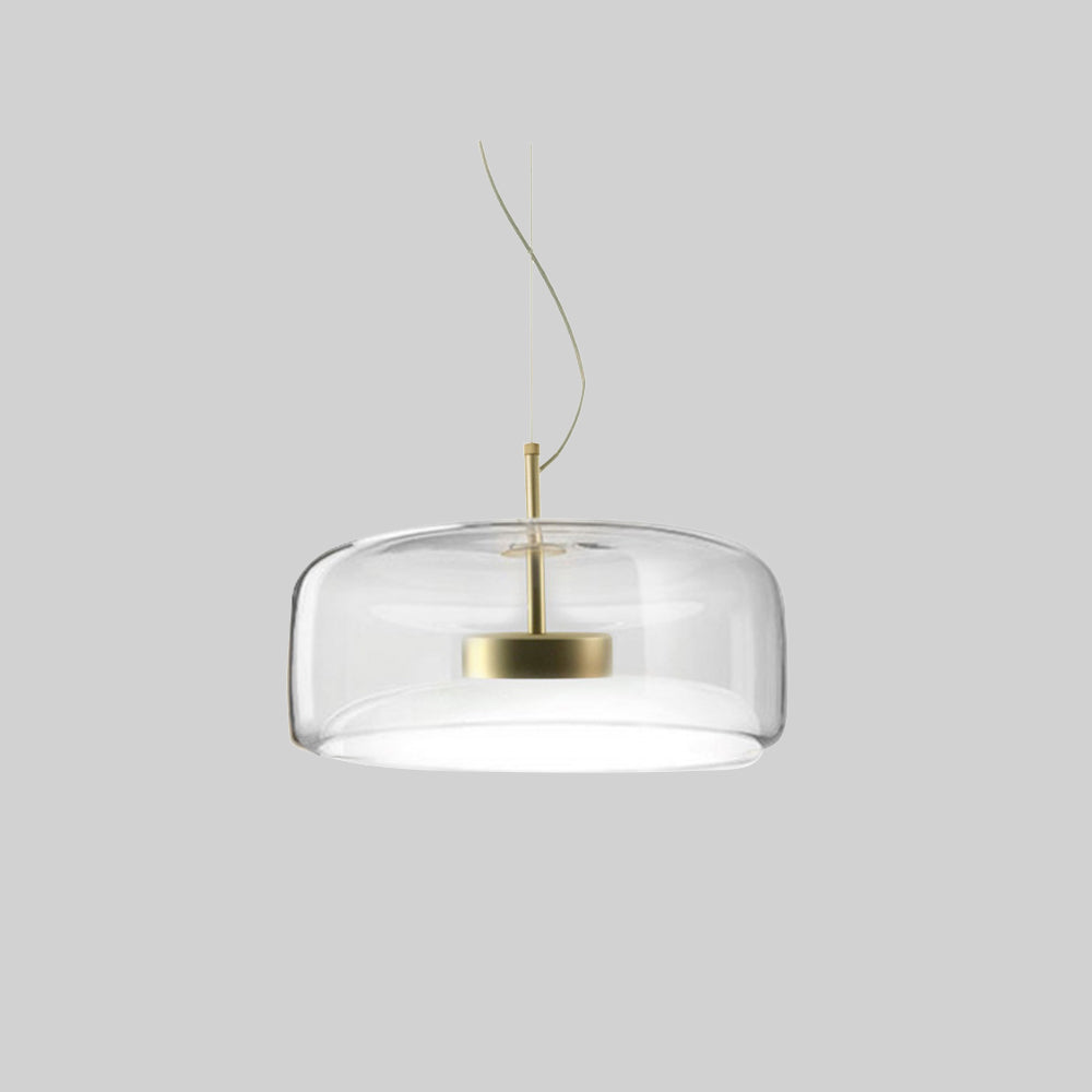 Solara Glass Pendant Light, Gold Metal Finish, Integrated LED
