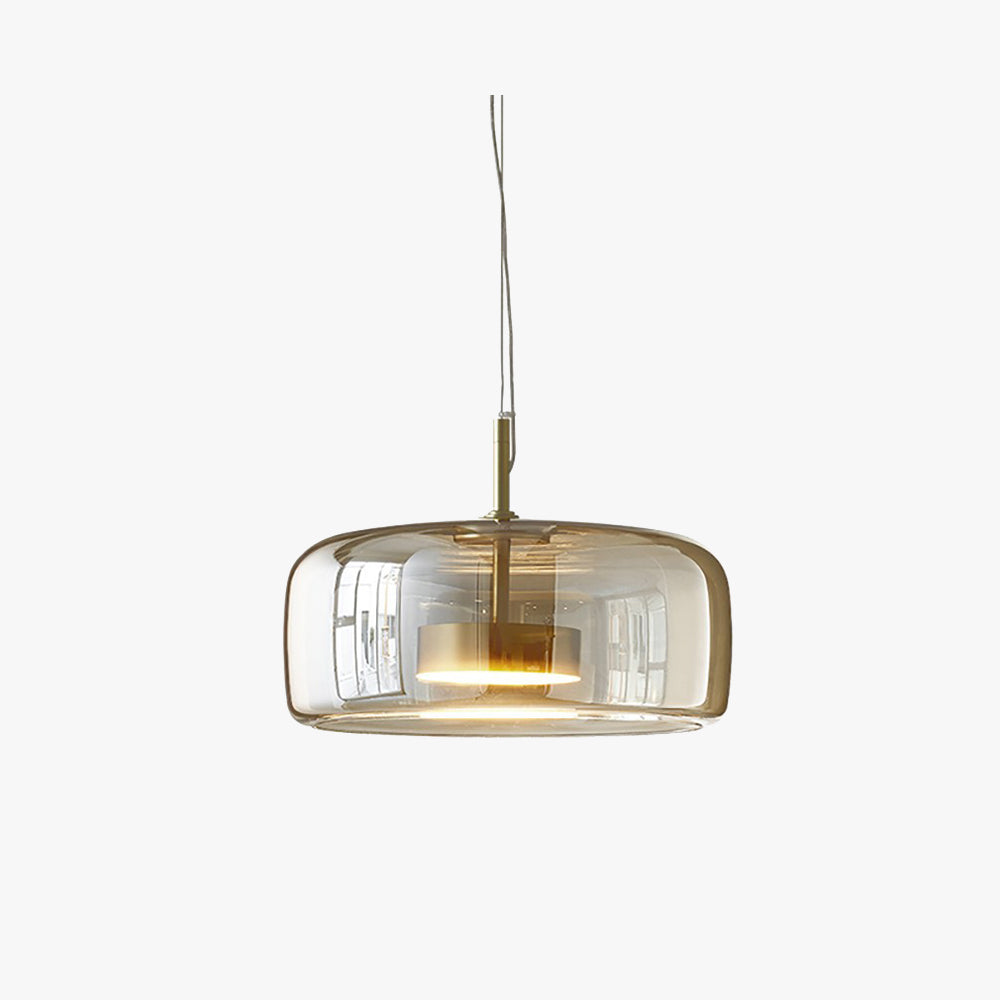 Solara Glass Pendant Light, Gold Metal Finish, Integrated LED