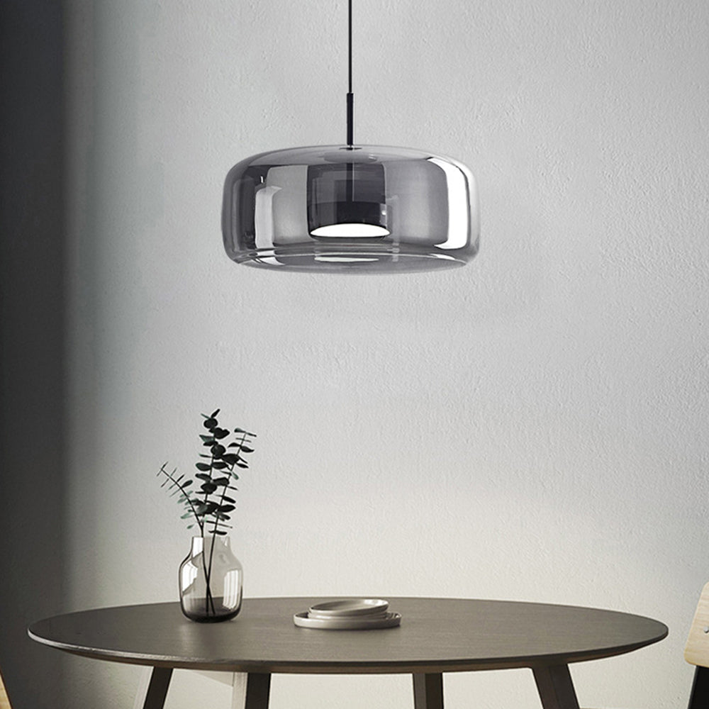 AuroraGold vintage-pendel lampe, gyldent metal, glasskærm, dæmpbar LED