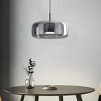 AuroraGold vintage-pendel lampe, gyldent metal, glasskærm, dæmpbar LED