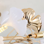 Olivia Elegant Leaf Ceramic/Metal Flush Mount Ceiling Light, Gold | Fioriscas