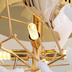 Olivia Elegant Leaf Ceramic/Metal Flush Mount Ceiling Light, Gold | Fioriscas