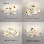 Olivia Elegant Leaf Ceramic/Metal Flush Mount Ceiling Light, Gold | Fioriscas