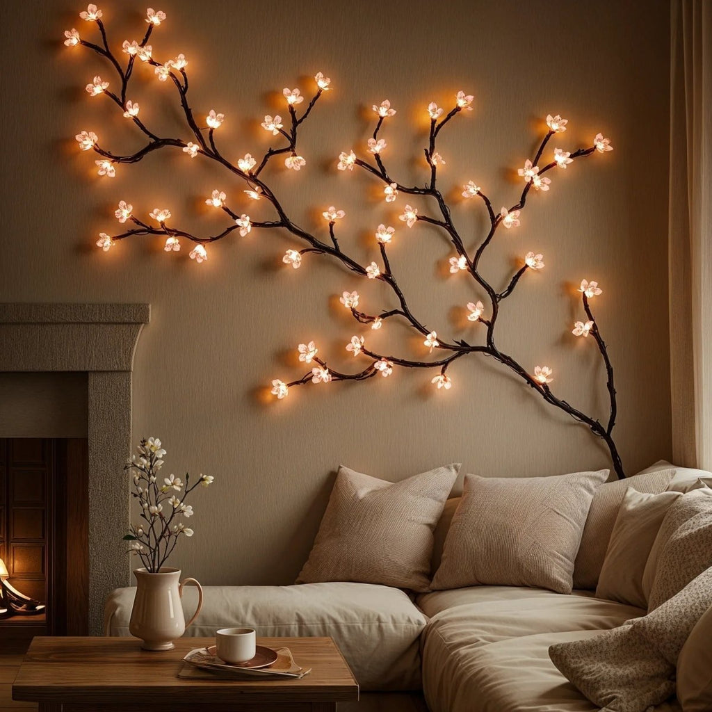 1.6 m LED string lights, warm white & soft pink glow - Fioriscas
