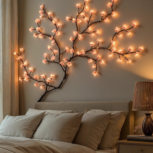 1.6 m LED string lights, warm white & soft pink glow - Fioriscas
