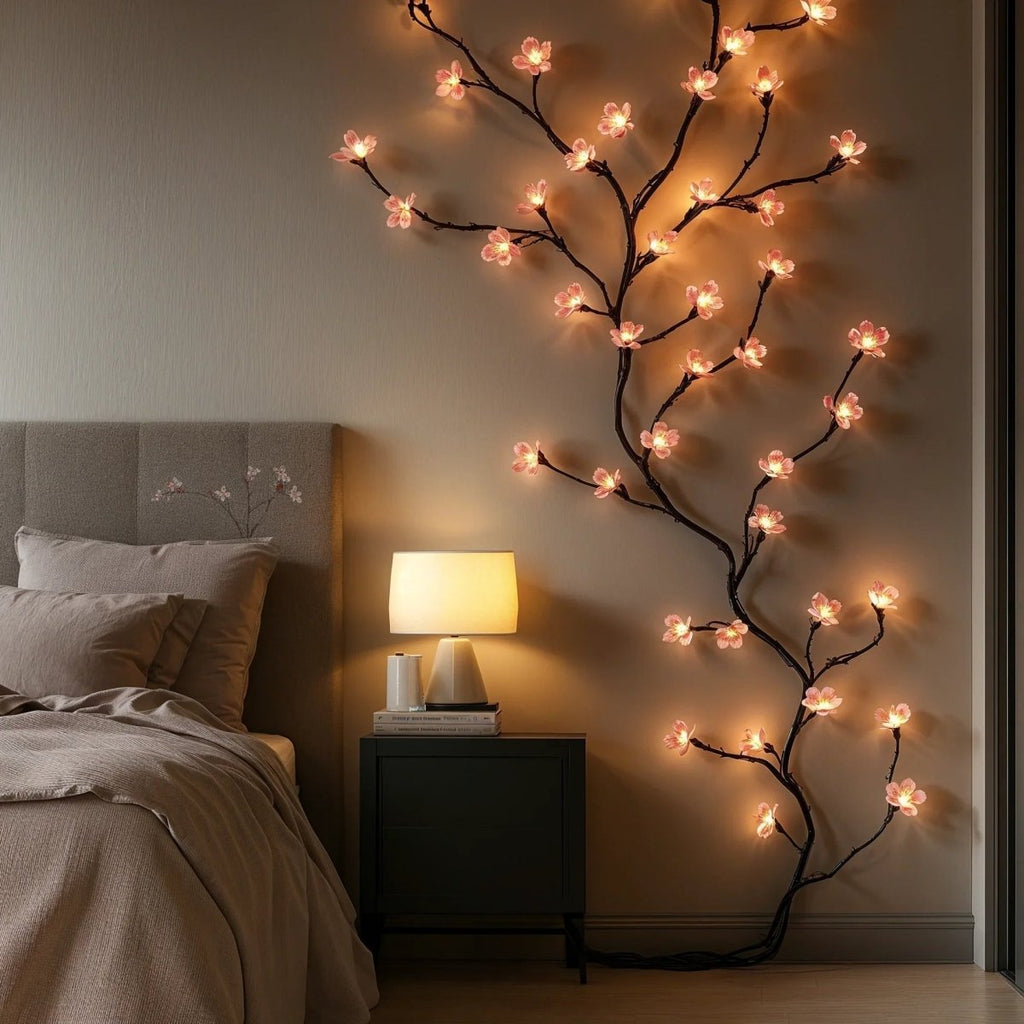 1.6 m LED string lights, warm white & soft pink glow - Fioriscas