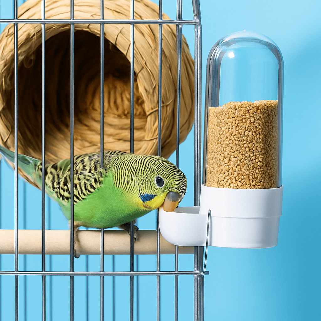Abreuvoir et mangeoire automatiques 2-en-1 pour oiseaux - Fioriscas
