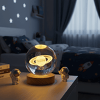 Elegantní 3D noční LED lampička se třpytivým křišťálovým leskem - Fioriscas