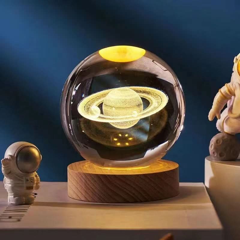 Elegantní 3D noční LED lampička se třpytivým křišťálovým leskem - Fioriscas