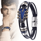 Leather Bracelet with Guitar-Inspired Design - Fioriscas