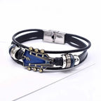 Leather Bracelet with Guitar-Inspired Design - Fioriscas