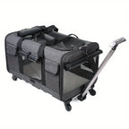 Sistema de viagem para animais de estimação extragrandes, portátil, com trolley destacável e transportadora | Fioriscas