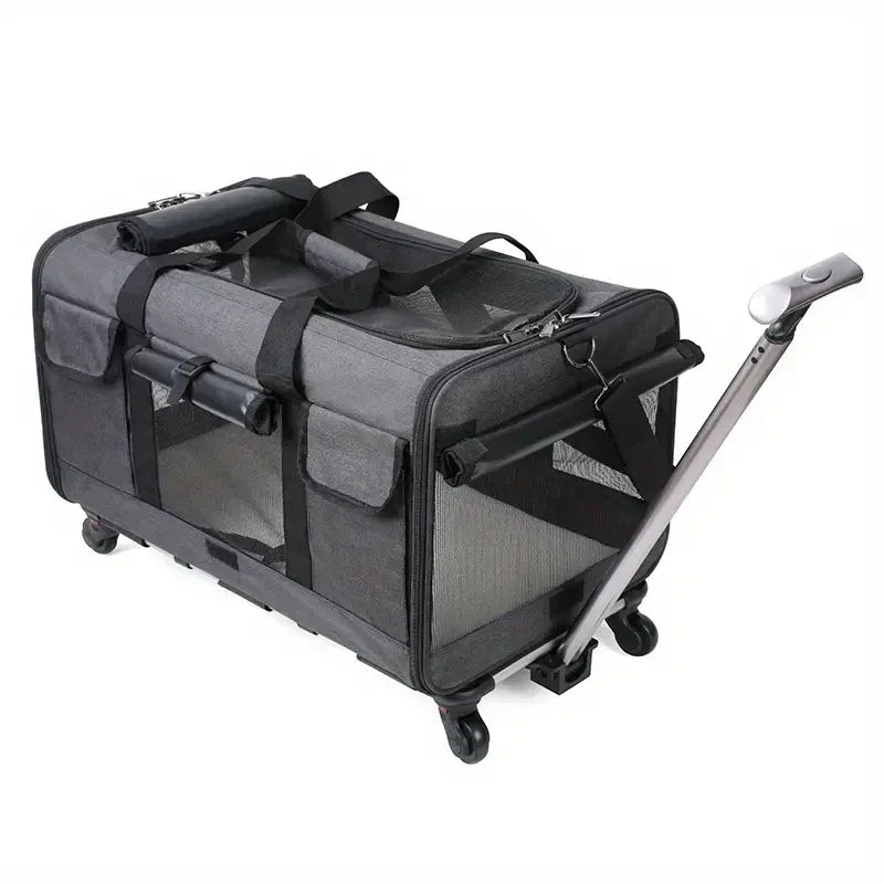 Sistema de viagem para animais de estimação extragrandes, portátil, com trolley destacável e transportadora | Fioriscas