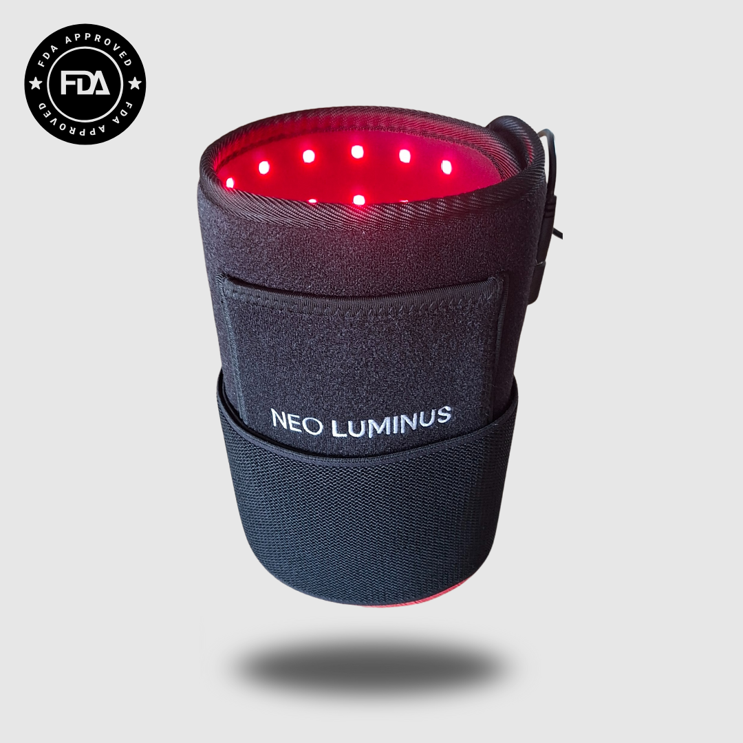 Ellebooggewrichtsondersteuning met rood en nabij-infraroodlichtpad