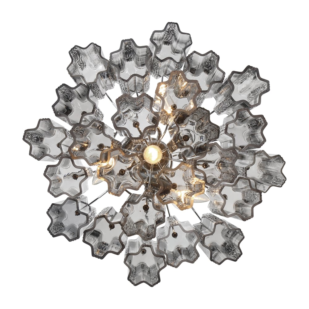 Lampadario Murano in vetro a tubi stratificati ambra Lustra | Fioriscas