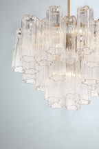 Lampadario Murano in vetro a tubi stratificati ambra Lustra | Fioriscas