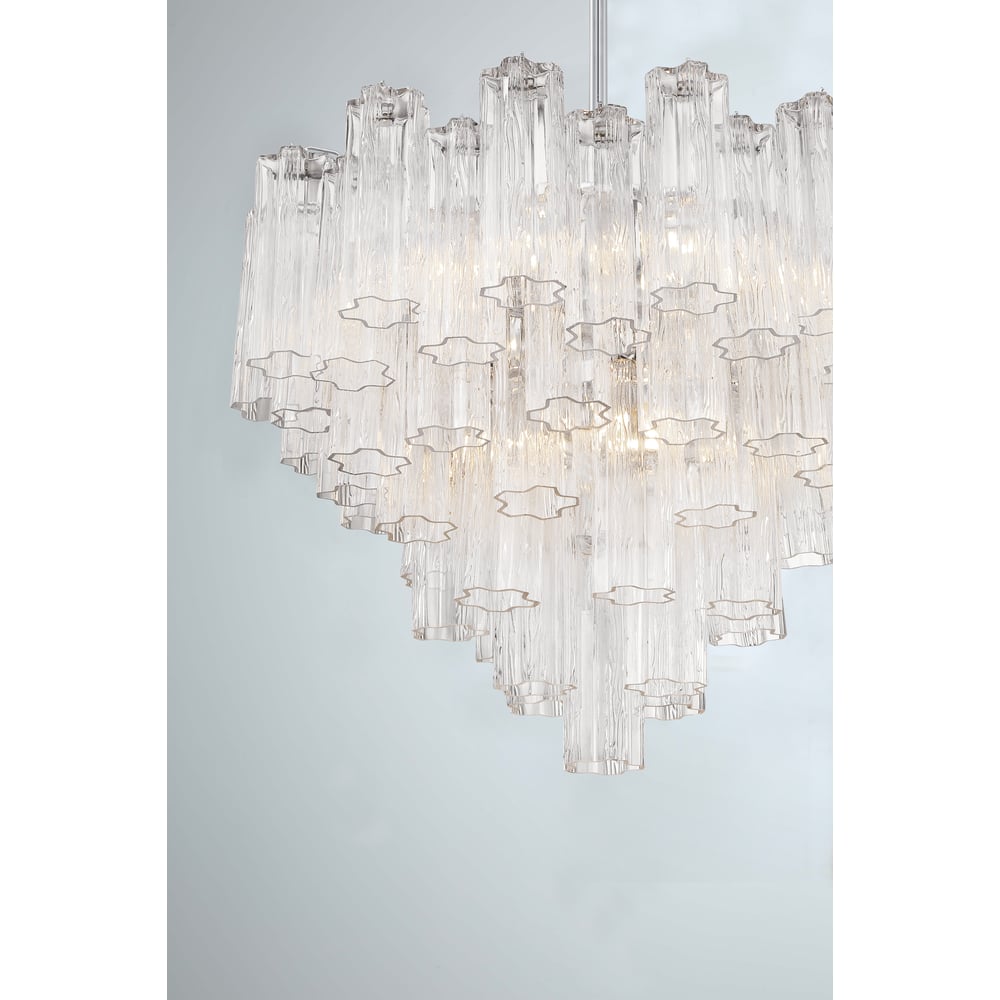 Lampadario Murano in vetro a tubi stratificati ambra Lustra | Fioriscas