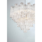 Lampadario Murano in vetro a tubi stratificati ambra Lustra | Fioriscas