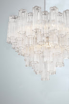 Lampadario Murano in vetro a tubi stratificati ambra Lustra | Fioriscas