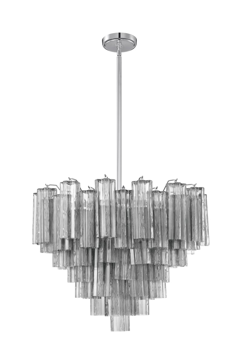 Lampadario Murano in vetro a tubi stratificati ambra Lustra | Fioriscas
