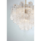 Lampadario Murano in vetro a tubi stratificati ambra Lustra | Fioriscas
