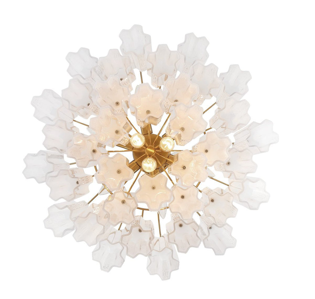Lampadario Murano in vetro a tubi stratificati ambra Lustra | Fioriscas
