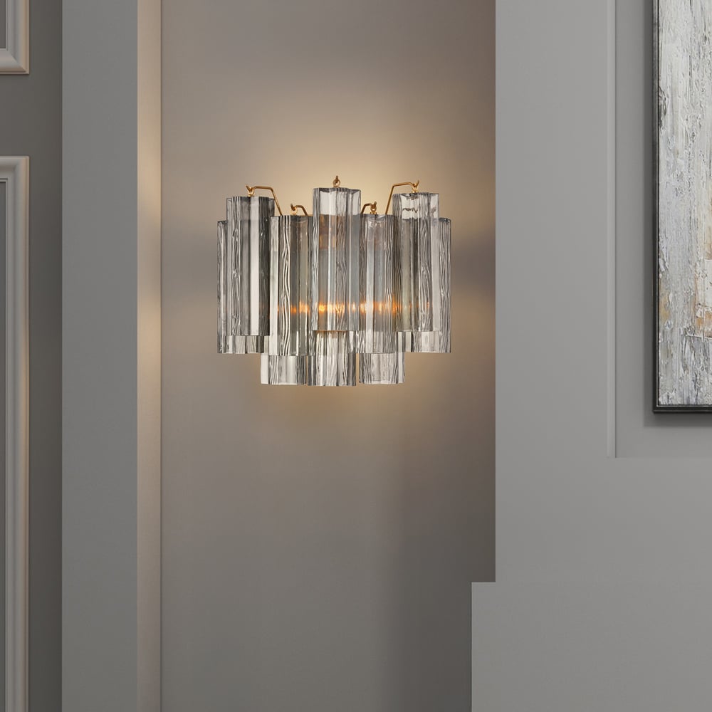 Aurora wandlamp Tronchi glazen buis gelaagd amber modern | Fioriscas