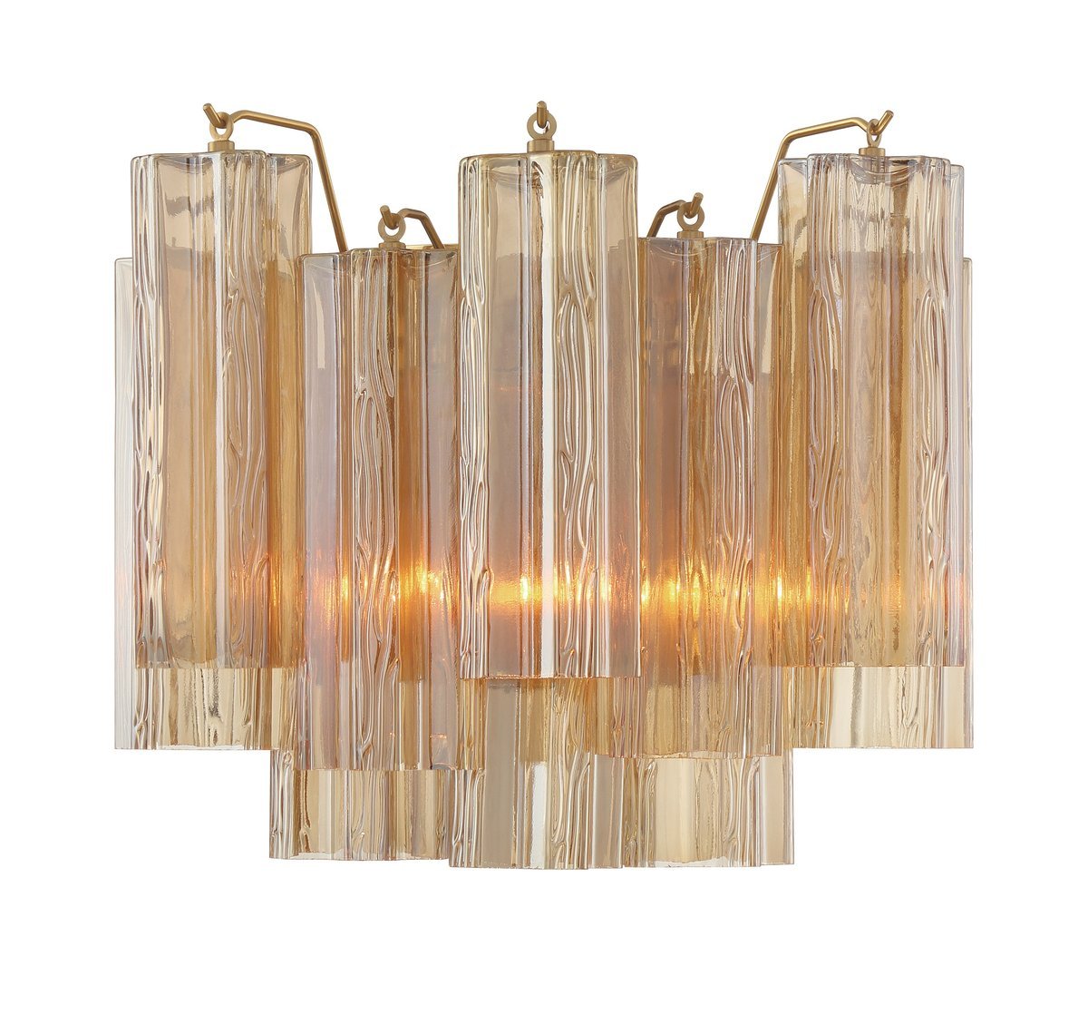 Aurora wandlamp Tronchi glazen buis gelaagd amber modern | Fioriscas