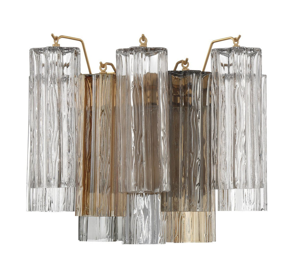 Aurora wandlamp Tronchi glazen buis gelaagd amber modern | Fioriscas