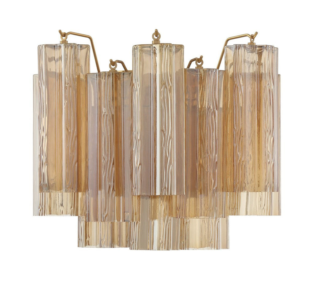 Aurora wandlamp Tronchi glazen buis gelaagd amber modern | Fioriscas