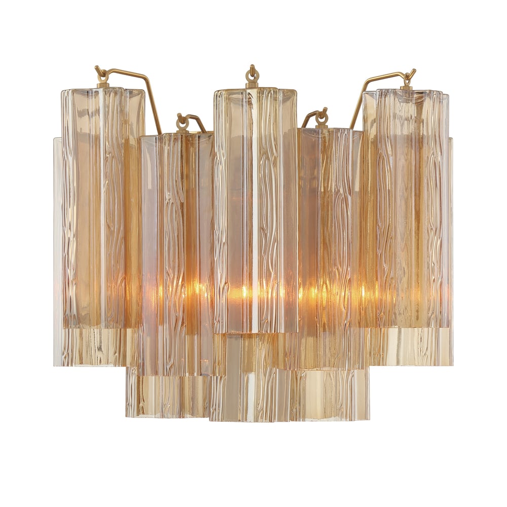 Aurora wandlamp Tronchi glazen buis gelaagd amber modern | Fioriscas