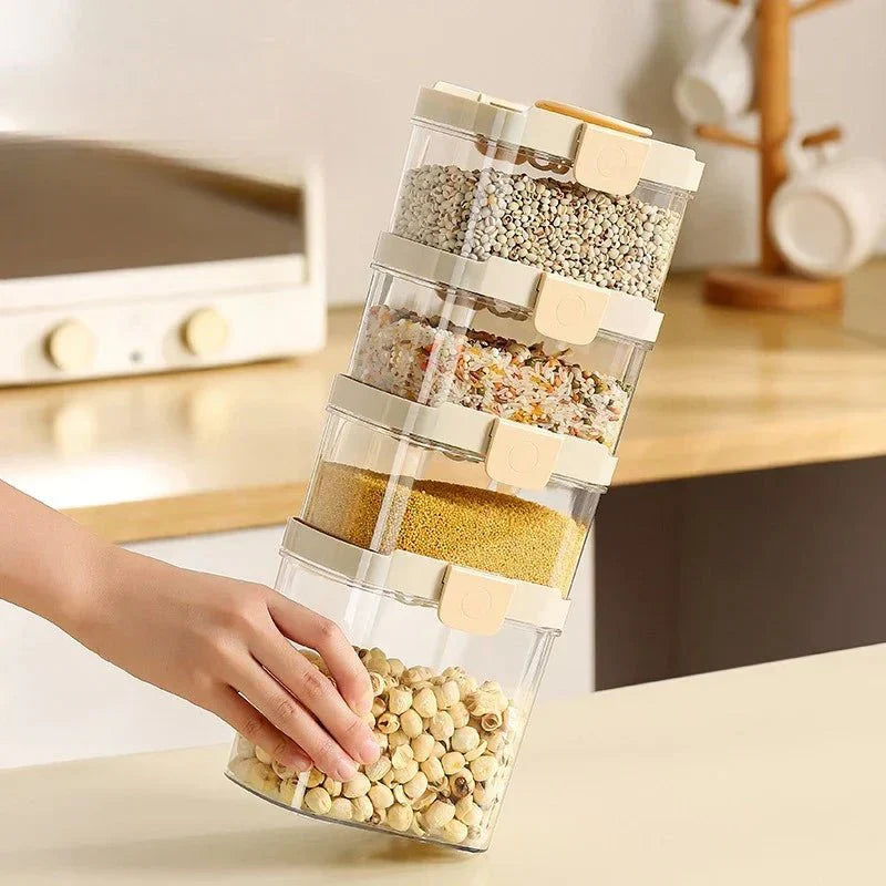 Set di contenitori ermetici per cereali, spezie e organizzazione della dispensa - Fioriscas