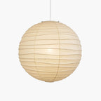 Handcrafted Japandi Washi Paper Pendant Light With Bamboo Silk Glow