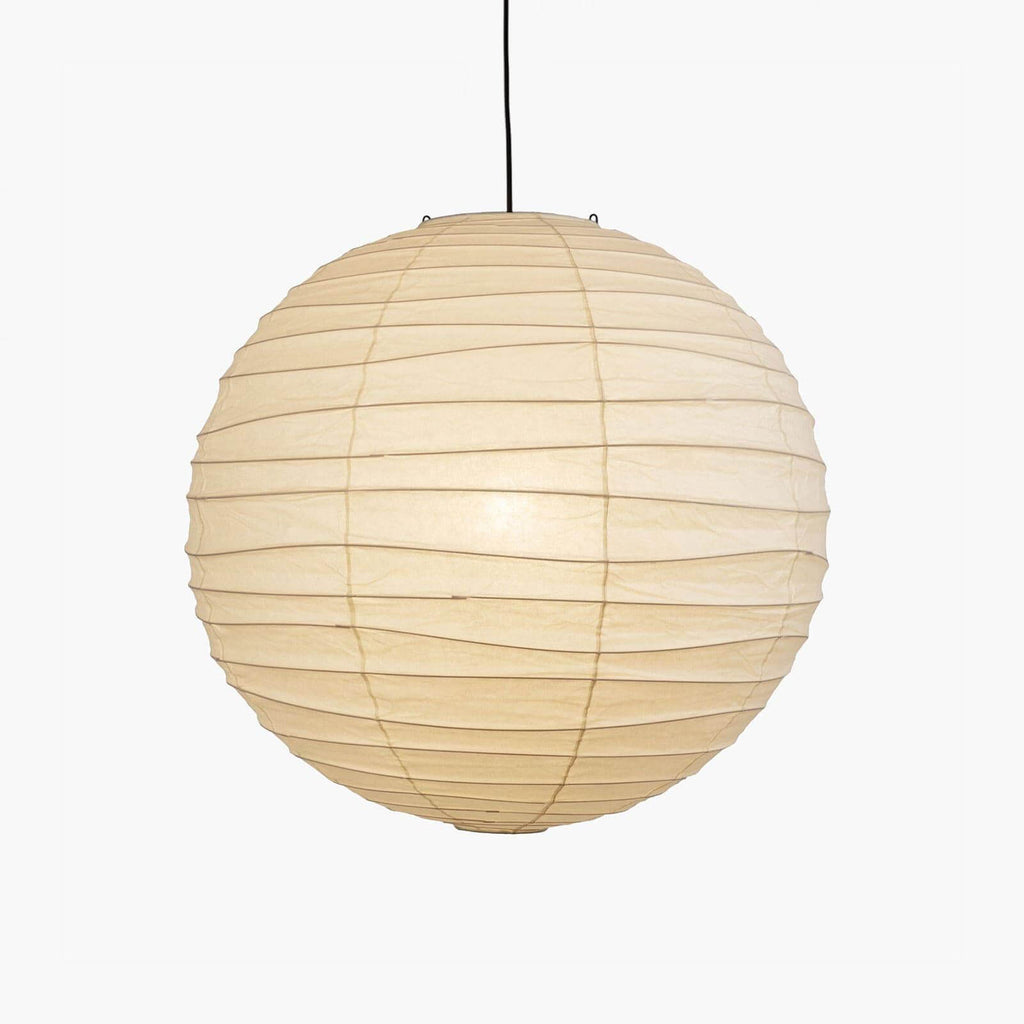 Handcrafted Japandi Washi Paper Pendant Light With Bamboo Silk Glow