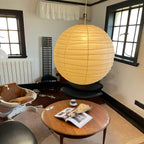 Handcrafted Japandi Washi Paper Pendant Light With Bamboo Silk Glow
