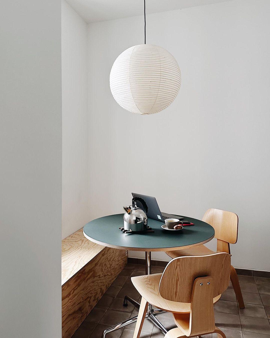 Kirei hvid papirlanterne pendel, mid-century form