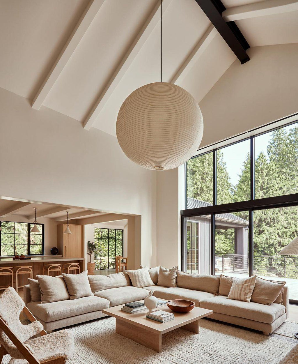 Kirei hvid papirlanterne pendel, mid-century form