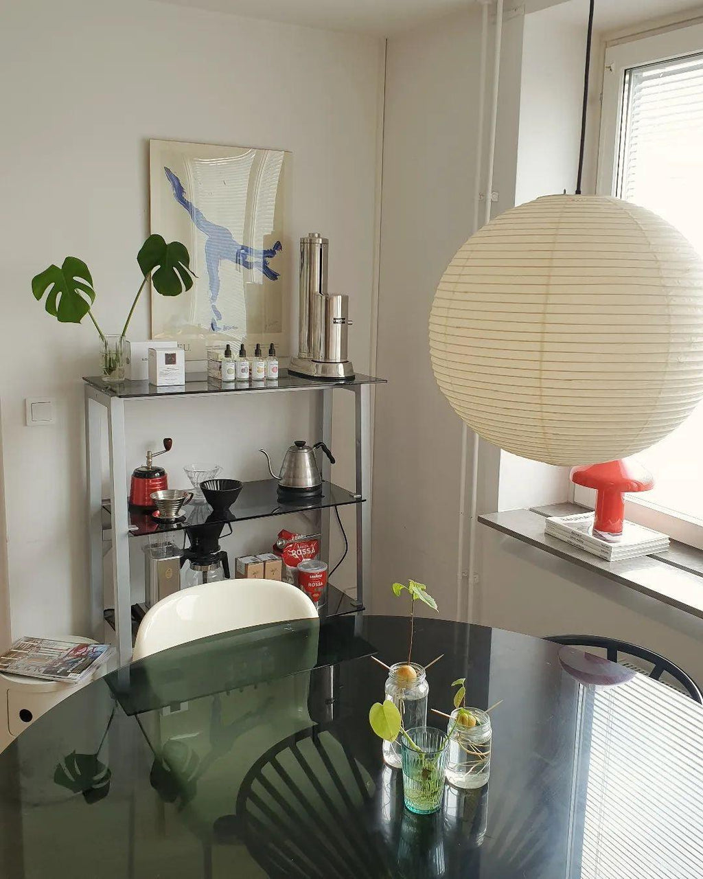 Kirei hvid papirlanterne pendel, mid-century form