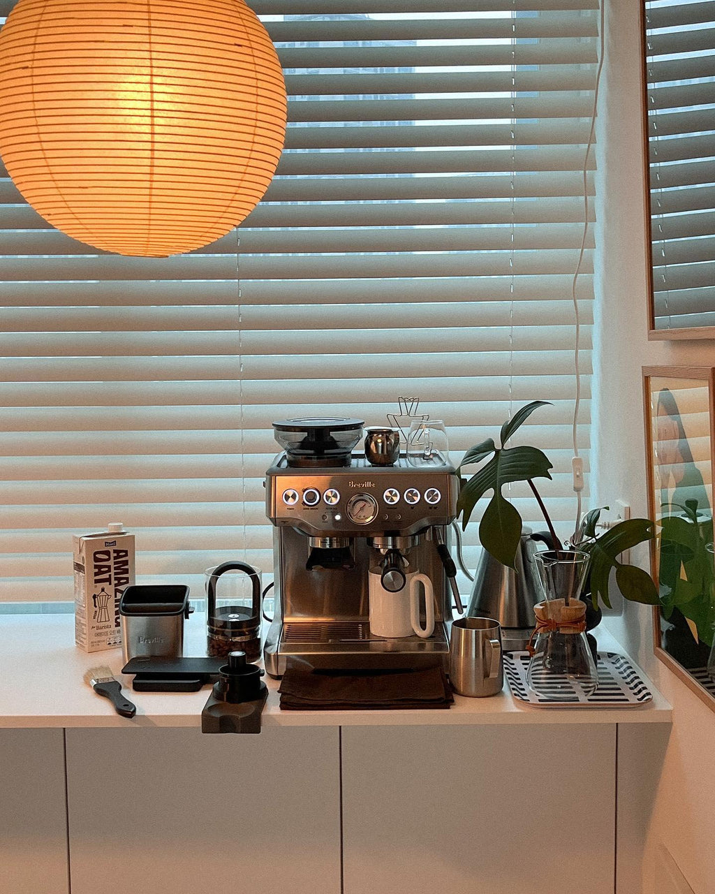 Mid Century Modern Hikari Paper Lantern Pendant Swag Light With Black Cord