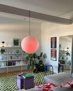 Mid Century Modern Hikari Paper Lantern Pendant Swag Light With Black Cord