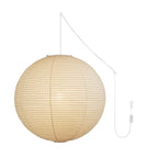 Lumiera rund papperslykta, pendellampa med sladd, vit tråd, japanskinspirerad modernist